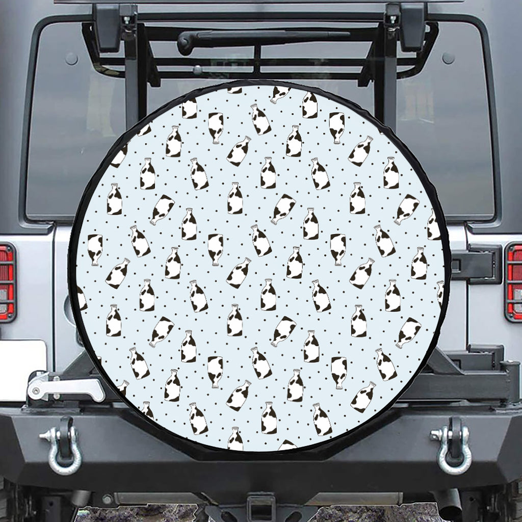 Cow Milk Bottle Pattern Print Tire Cover