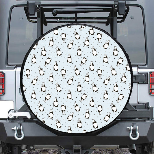 Cow Milk Bottle Pattern Print Tire Cover