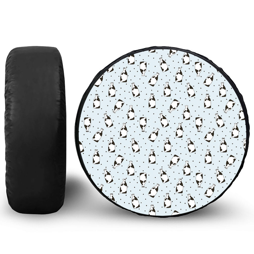 Cow Milk Bottle Pattern Print Tire Cover
