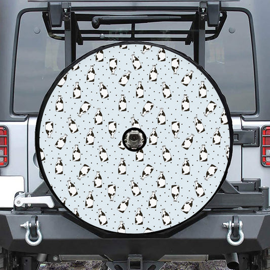 Cow Milk Bottle Pattern Print Tire Cover With Camera Hole