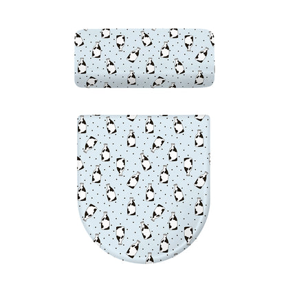 Cow Milk Bottle Pattern Print Toilet Lid And Tank Cover Set