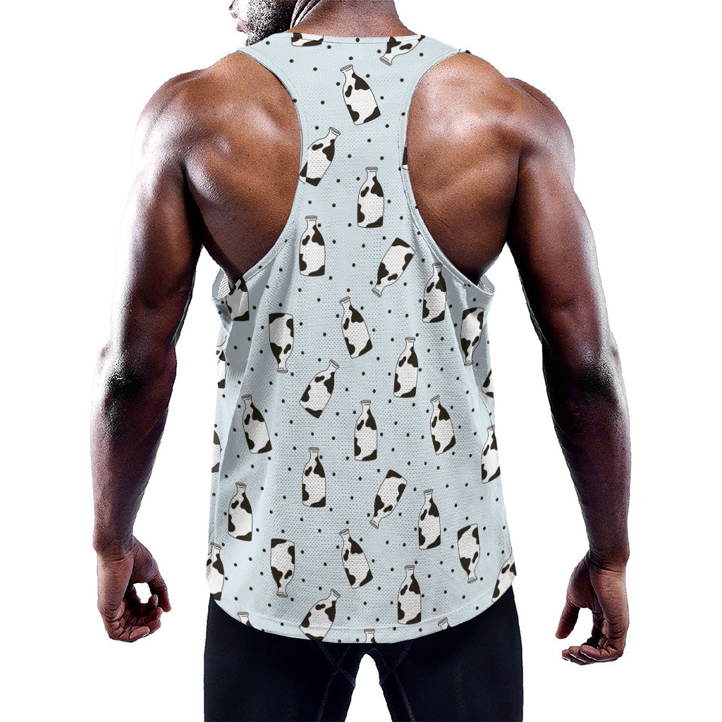Cow Milk Bottle Pattern Print Training Tank Top