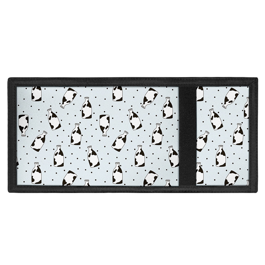 Cow Milk Bottle Pattern Print Trifold Wallet