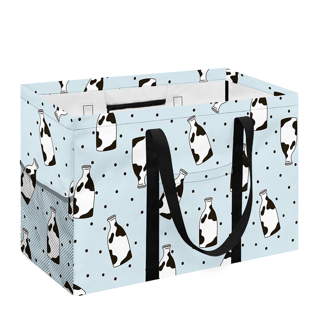 Cow Milk Bottle Pattern Print Utility Tote Bag