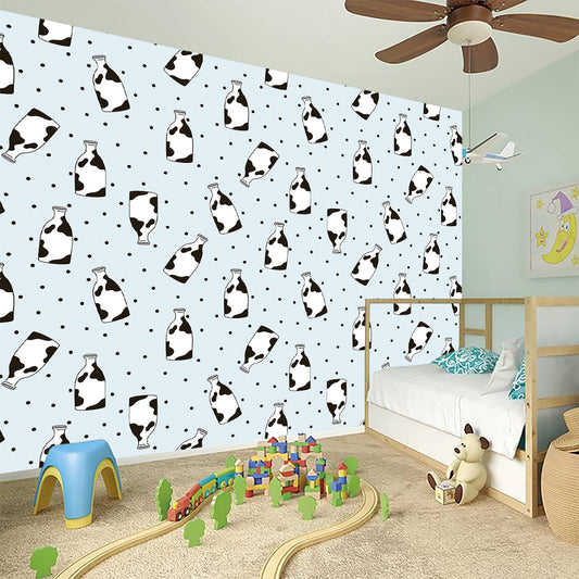 Cow Milk Bottle Pattern Print Wall Sticker