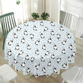 Cow Milk Bottle Pattern Print Waterproof Round Tablecloth
