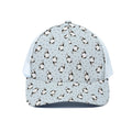 Cow Milk Bottle Pattern Print White Mesh Trucker Hat