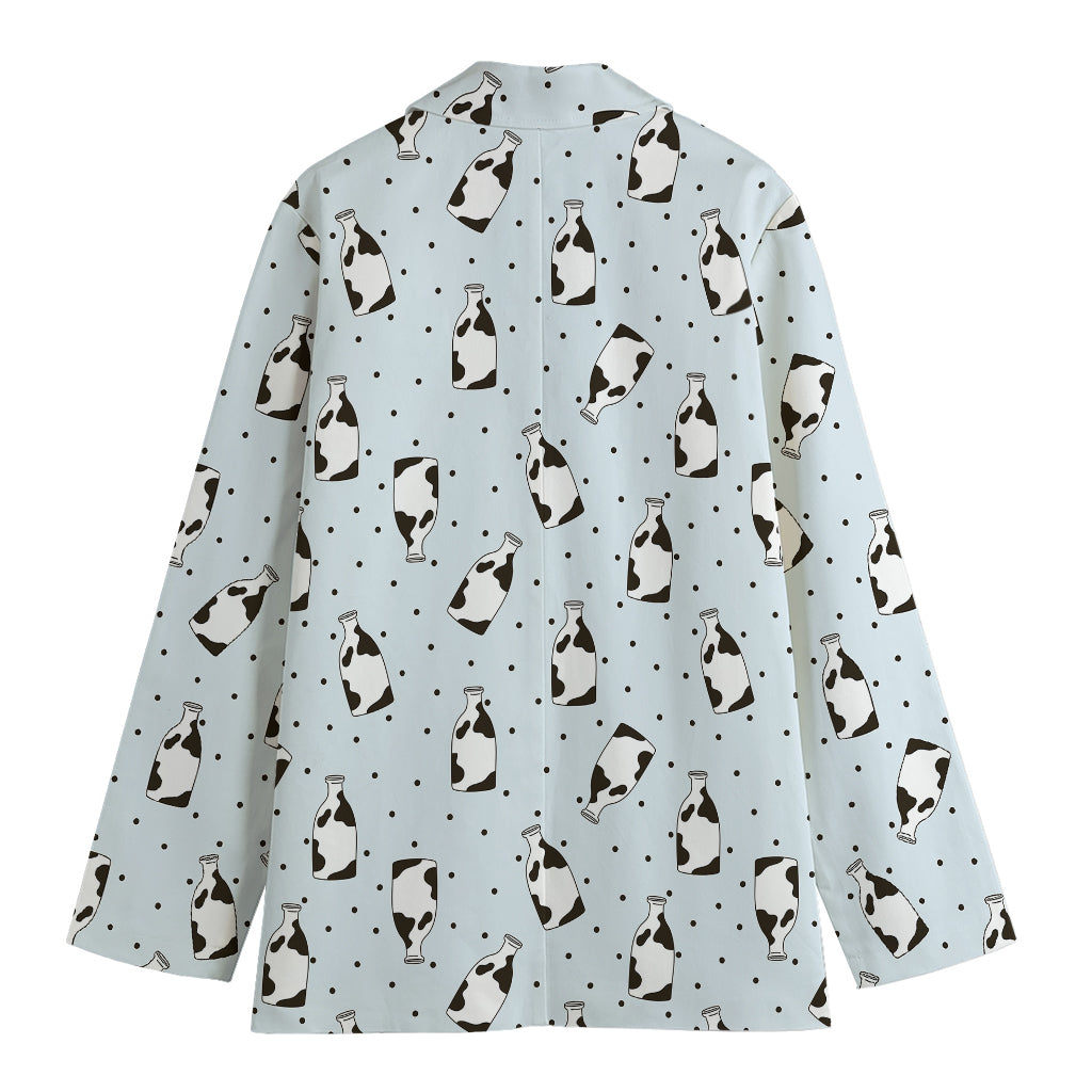 Cow Milk Bottle Pattern Print Women's Blazer