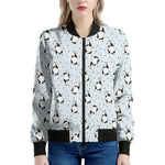 Cow Milk Bottle Pattern Print Women's Bomber Jacket