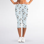 Cow Milk Bottle Pattern Print Women's Capri Leggings