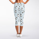 Cow Milk Bottle Pattern Print Women's Capri Leggings