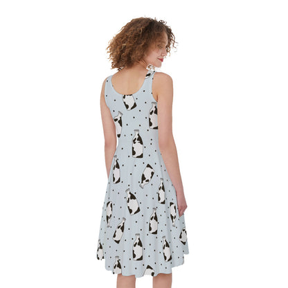 Cow Milk Bottle Pattern Print Women's Sleeveless Dress