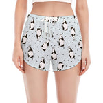 Cow Milk Bottle Pattern Print Women's Split Running Shorts