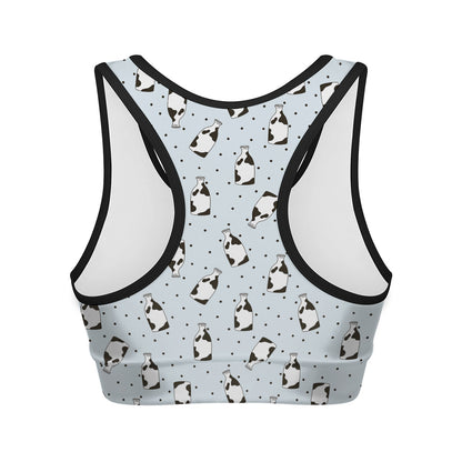 Cow Milk Bottle Pattern Print Women's Sports Bra