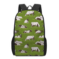 Cow On Green Grass Pattern Print 17 Inch Backpack