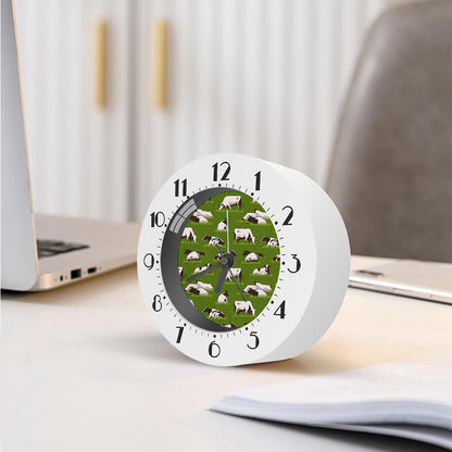 Cow On Green Grass Pattern Print Alarm Clock