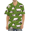 Cow On Green Grass Pattern Print Aloha Shirt