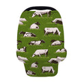 Cow On Green Grass Pattern Print Baby Seat Cover