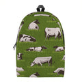 Cow On Green Grass Pattern Print School Backpack