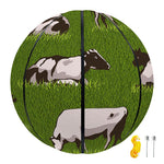 Cow On Green Grass Pattern Print Basketball