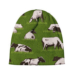 Cow On Green Grass Pattern Print Beanie