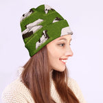 Cow On Green Grass Pattern Print Beanie