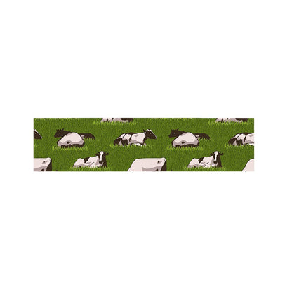Cow On Green Grass Pattern Print Bed Runner