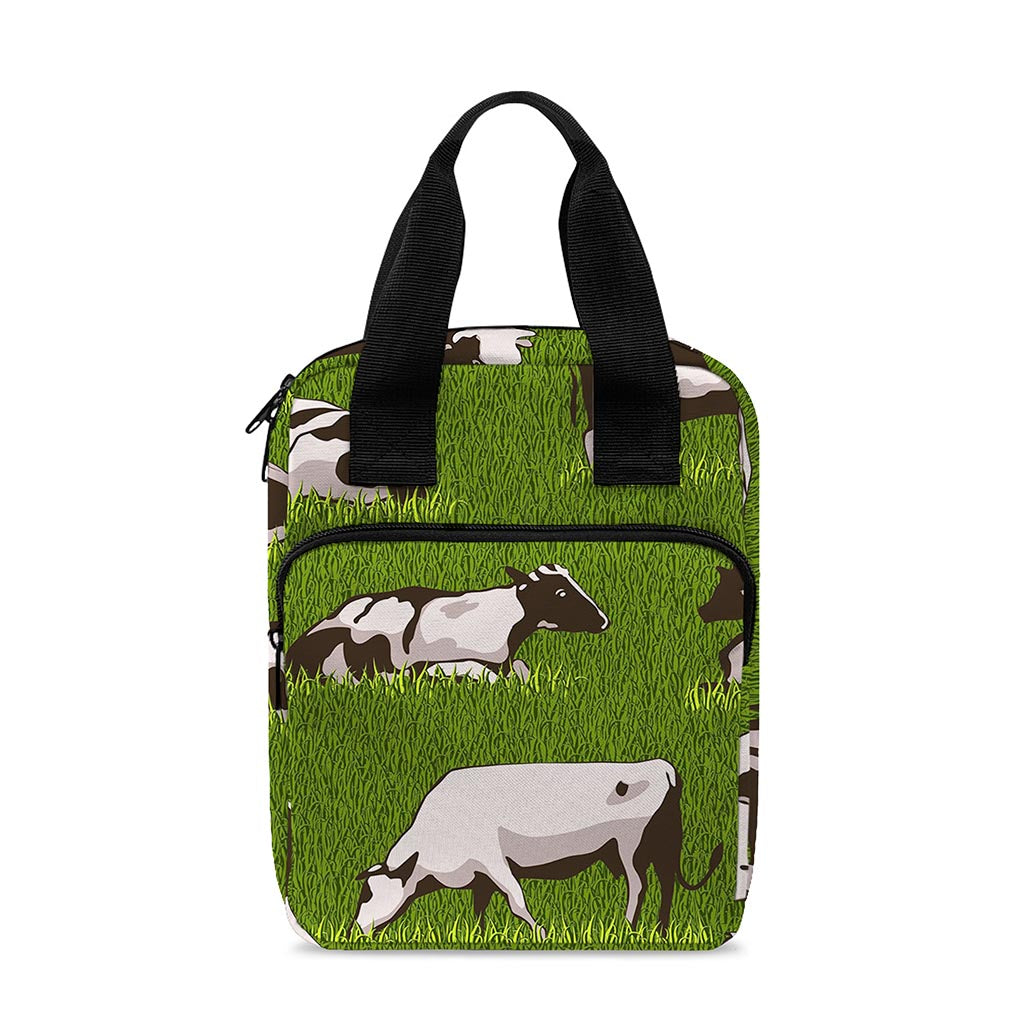 Cow On Green Grass Pattern Print Bible Tote Bag