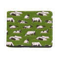 Cow On Green Grass Pattern Print Bifold Wallet
