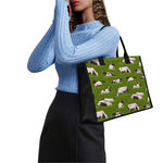 Cow On Green Grass Pattern Print Canvas Tote Bag