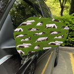 Cow On Green Grass Pattern Print Car Side Mirror Covers