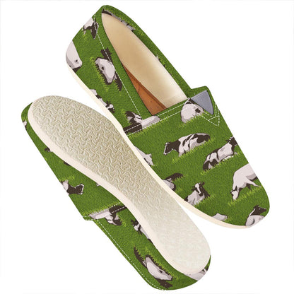 Cow On Green Grass Pattern Print Casual Shoes