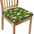 Cow On Green Grass Pattern Print Chair Cushion Cover