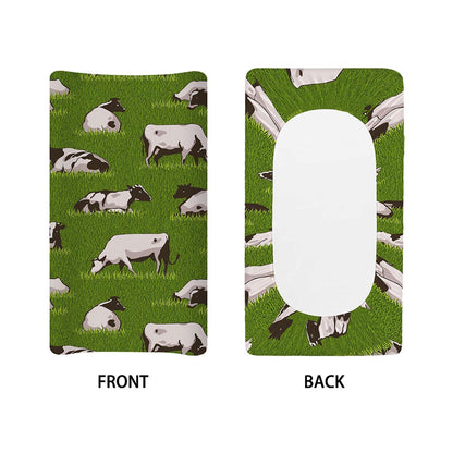 Cow On Green Grass Pattern Print Changing Pad Cover