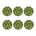 Cow On Green Grass Pattern Print Coaster Set