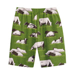 Cow On Green Grass Pattern Print Cotton Shorts