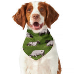 Cow On Green Grass Pattern Print Dog Bandana