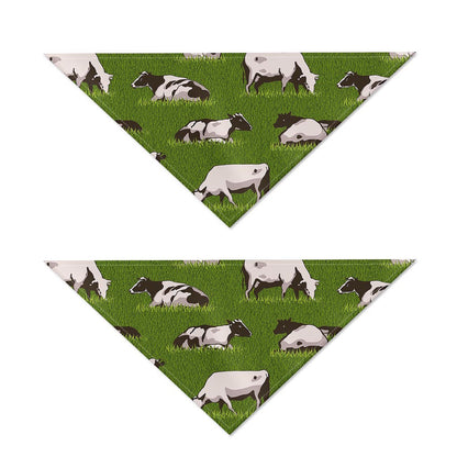 Cow On Green Grass Pattern Print Dog Bandana