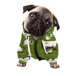 Cow On Green Grass Pattern Print Dog Zip Up Hoodie