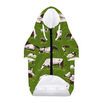 Cow On Green Grass Pattern Print Dog Zip Up Hoodie