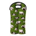 Cow On Green Grass Pattern Print Double Neoprene Wine Tote