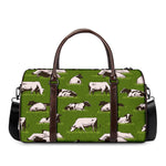Cow On Green Grass Pattern Print Duffle Bag