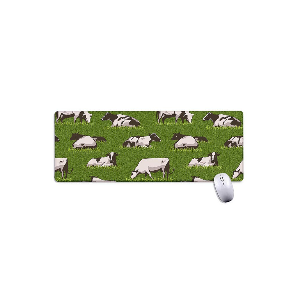 Cow On Green Grass Pattern Print Extended Mouse Pad