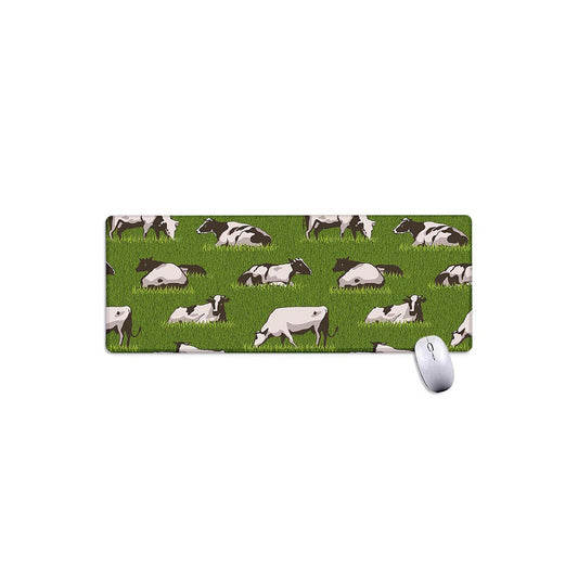 Cow On Green Grass Pattern Print Extended Mouse Pad