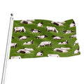 Cow On Green Grass Pattern Print Flag