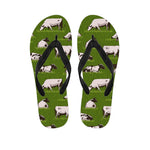 Cow On Green Grass Pattern Print Flip Flops