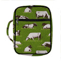 Cow On Green Grass Pattern Print Front Pocket Bible Bag