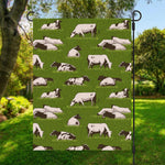 Cow On Green Grass Pattern Print Garden Flag