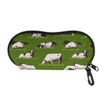 Cow On Green Grass Pattern Print Glasses Case