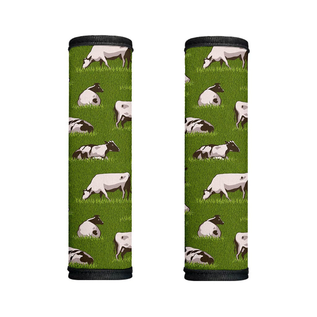 Cow On Green Grass Pattern Print Handle Covers